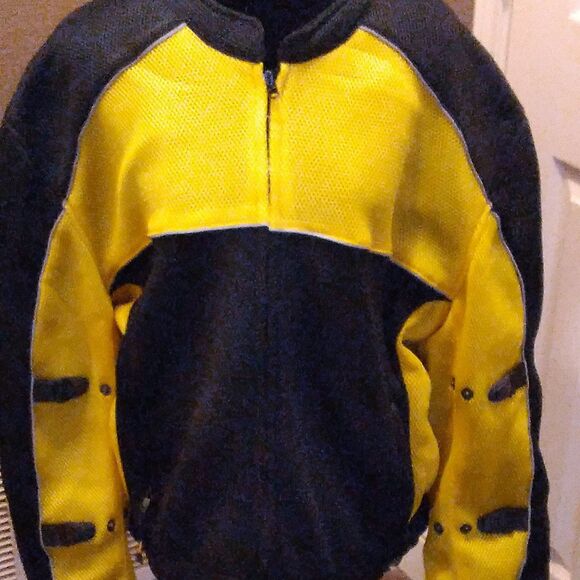 Xelement Motorcycle Jacket Padded‎ Armor Black Yellow 5XL - Picture 2 of 6